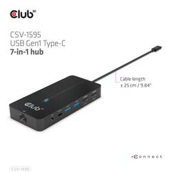 club3D USB-C® dokovací stanice USB-7-in1-HUB USB-C Vhodné pro značky (dokovací stanice pro notebook): Club 3D