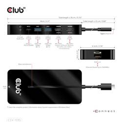 club3D USB-C® dokovací stanice USB-7-in1-HUB USB-C Vhodné pro značky (dokovací stanice pro notebook): Club 3D