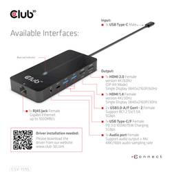 club3D USB-C® dokovací stanice USB-7-in1-HUB USB-C Vhodné pro značky (dokovací stanice pro notebook): Club 3D