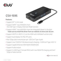 club3D USB-C® dokovací stanice USB-7-in1-HUB USB-C Vhodné pro značky (dokovací stanice pro notebook): Club 3D