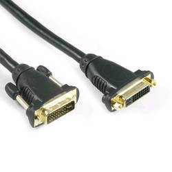 Lyndahl DVI kabel DVI-I 24+5pól. Zástrčka, DVI-I 24+5pól. zásuvka 0.5 m černá LKDVFM30005 Pro vestavbu, Se závitem DVI kabel