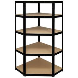 TOOLCRAFT TO-8701224 rohový modul skladového regálu, (š x v x h) 70 x 1.8 x 70 cm, Kov (práškový nátěr) , MDF, kovová podlaha, černá (matná)