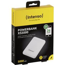 Intenso XS5000 powerbanka Li-Pol, 5000 mAh, USB-A, USB-C®, microUSB, bílá, Indikátor stavu
