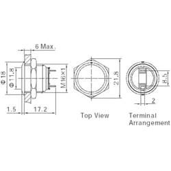 TRU COMPONENTS GQ16F-10/J/N, 701802 tlačítko antivandal, 16 mm, 48 V/DC, 2 A, 1 ks