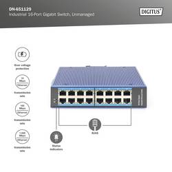 Digitus DN-651129 DN-651129 průmyslový ethernetový switch 16 portů 10 / 100 / 1000 MBit/s