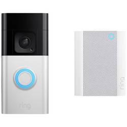 ring B0BFJNL42P domovní IP/video telefon Video Doorbell + Chime (2nd Gen) Wi-Fi kompletní sada niklová (matná), černá