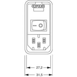 TE Connectivity PS0SXDS6B=C1175 síťový filtr se spínačem, se dvěma pojistkami, s IEC zásuvkou 250 V/AC 6 A 1 ks
