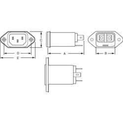 TE Connectivity 1EEJ1, 6609006-1 síťový filtr, 250 V/AC, 1 A, 10 mH