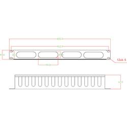 Renkforce RF-3429150 19 palec kabelové vedení pro datové skříně 1 U černá