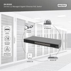 Digitus DN-95359 DN-95359 19 síťový switch 24 + 2 porty 10 / 100 / 1000 MBit/s funkce PoE