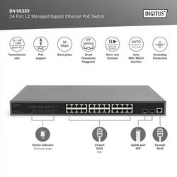Digitus DN-95359 DN-95359 19 síťový switch 24 + 2 porty 10 / 100 / 1000 MBit/s funkce PoE