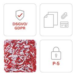 HSM SECURIO C18 skartovačka 7 listů na kousky 1.9 x 15 mm P-5 25 l Křížový řez sponky do sešívačky, kancelářské sponky, kreditní karty