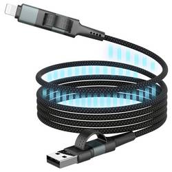Ansmann USB kabel USB-A zástrčka, USB-C ® zástrčka, Apple Lightning konektor 120 cm černá Textilní plášť 1700-0188