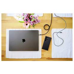Ansmann USB kabel USB-A zástrčka, USB-C ® zástrčka, Apple Lightning konektor 120 cm černá Textilní plášť 1700-0188
