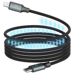 Ansmann USB kabel Apple Lightning konektor, USB-C ® zástrčka 120 cm černá Textilní plášť 1700-0187