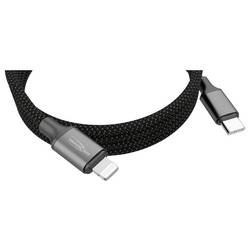 Ansmann USB kabel Apple Lightning konektor, USB-C ® zástrčka 120 cm černá Textilní plášť 1700-0187