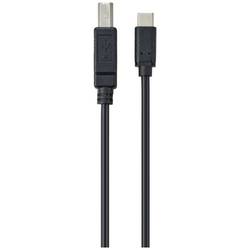 Renkforce USB kabel USB 2.0 USB-C ® zástrčka, USB-B zástrčka 2.00 m černá kompletní stínění RF-5720420
