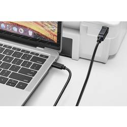 Renkforce USB kabel USB 2.0 USB-C ® zástrčka, USB-B zástrčka 2.00 m černá kompletní stínění RF-5720420