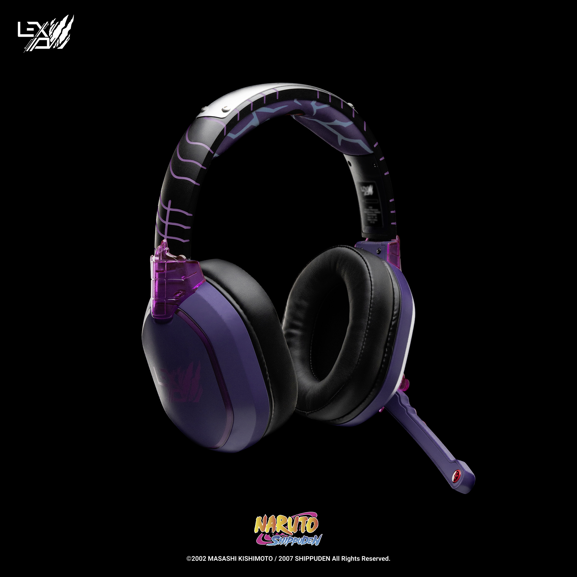 Lexip X TSUME Naruto Shippuden Headset 1 Headset uzavřená (Over Ear) kabelová, Bluetooth® stereo černá/lila headset, regulace hlasitosti, Vypnutí zvuku