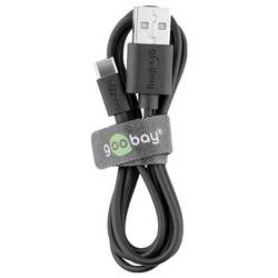 Goobay USB kabel USB 2.0 USB-C ® zástrčka 1 m černá oboustranně zapojitelná zástrčka 45735