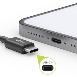 Goobay USB kabel USB 2.0 USB-C ® zástrčka 1 m černá oboustranně zapojitelná zástrčka 45735