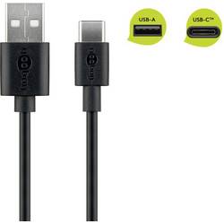Goobay USB kabel USB 2.0 USB-C ® zástrčka 1 m černá oboustranně zapojitelná zástrčka 45735