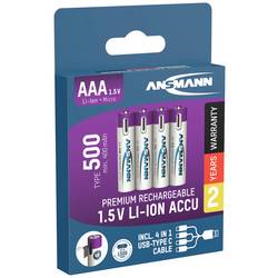 Ansmann LR03 USB-C USB-C® akumulátor Li-Ion 500 mAh 1.5 V 4 ks