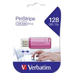 Verbatim USB DRIVE 2.0 PINSTRIPE USB flash disk 128 GB růžová 49460 USB 2.0
