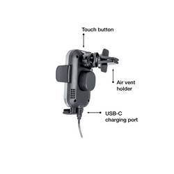 Verbatim bezdrátová indukční nabíječka 15 W FWC-02 Qi Fast Wireless Car Charger 49553 Výstup Magnetické připojení černá