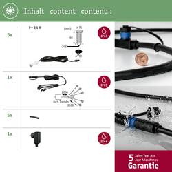 Paulmann MicroPen II 93695 Osvětlovací systém Plug&Shine LED vestavná svítidla sada 5 ks LED 1.1 W teplá bílá stříbrná
