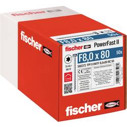 Fischer 566372 PowerFast II šroub se šestihranem 8 mm 80 mm vnitřní hvězdice ocel galvanizováno zinkem 50 ks
