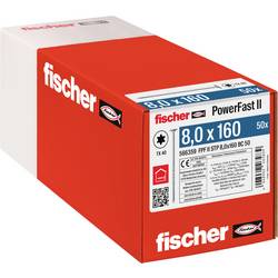 Fischer 566359 PowerFast II šroub se zápustnou hlavou 8 mm 160 mm vnitřní hvězdice ocel galvanizováno zinkem 50 ks