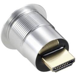 TRU COMPONENTS TC-11980448 Zásuvka HDMI panelového adaptéru HDMI zásuvka HDMI zástrčka stříbrná Pólů: 1 Množství: 1 ks
