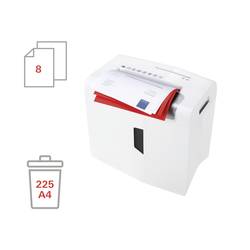 HSM shredstar X8 skartovačka 8 listů na kousky 4.5 x 30 mm P-4 18 l Křížový řez kancelářské sponky, CD, DVD, sponky do sešívačky, kreditní karty