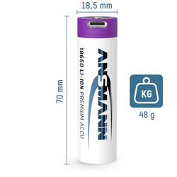Ansmann 18650-2,6 USB-C® akumulátor 18650 Li-Ion 3.7 V 2600 mAh 1 ks