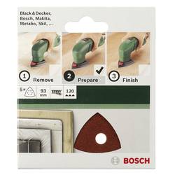 Bosch Accessories 2609256A42 brusný papír pro delta brusky na suchý zip, bez otvorů Zrnitost 40 Rozměr přes roh 82 mm 5 ks
