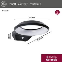 Paulmann Anela 94836 LED nástěnné světlo pevně vestavěné LED 12.5 W LED antracitová