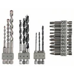Bosch Accessories 2609256989 19dílná sada bitů a vrtáků kov, kámen, beton, dřevo, zdivo 2 mm, 3 mm, 4 mm, 5 mm, 6 mm, 8 mm