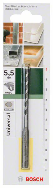 Bosch Accessories 2609256912, 2609256912 víceúčelový vrták, tvrdý kov, 5.5 mm, délka 100 mm, SDS quick