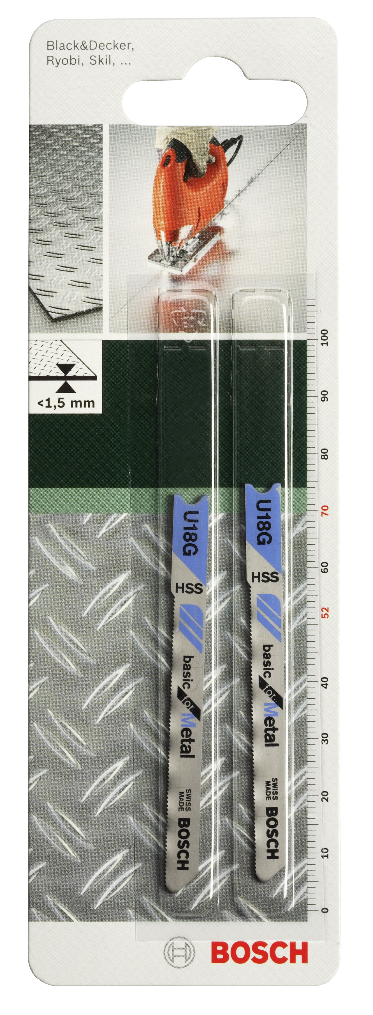 Bosch Accessories 2609256767 List přímočaré pily HSS, u 18 G Basic for Metal 2 ks
