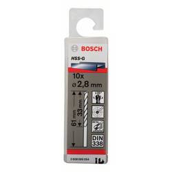 Bosch Accessories 2608595054 HSS kovový spirálový vrták 2.8 mm Celková délka 61 mm broušený DIN 338 válcová stopka 10 ks