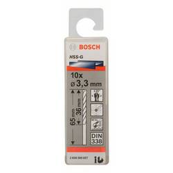 Bosch Accessories 2608595057 HSS kovový spirálový vrták 3.3 mm Celková délka 65 mm broušený DIN 338 válcová stopka 10 ks