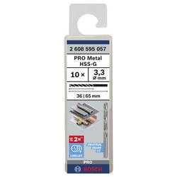 Bosch Accessories 2608595057 HSS kovový spirálový vrták 3.3 mm Celková délka 65 mm broušený DIN 338 válcová stopka 10 ks