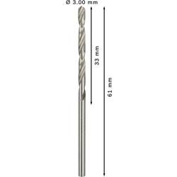 Bosch Accessories 2608595055 2608595055 HSS kovový spirálový vrták 3 mm Celková délka 61 mm broušený DIN 338 válcová stopka 10 ks