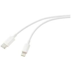 Renkforce USB kabel USB 2.0 USB-C ® zástrčka, Apple Lightning konektor 1.00 m bílá (ledový vzor) RF-5724078