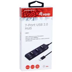 Equip 128957 USB Hub 7 portů USB-A USB 2.0 480 MBit/s černá 128957