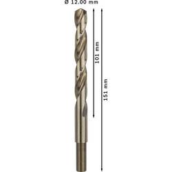 Bosch Accessories 2608585903 HSS kovový spirálový vrták 12 mm Celková délka 151 mm Cobalt DIN 338 válcová stopka 5 ks