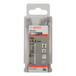 Bosch Accessories 2608585886 HSS kovový spirálový vrták 5.1 mm Celková délka 86 mm Cobalt DIN 338 válcová stopka 10 ks
