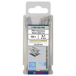 Bosch Accessories 2608585886 HSS kovový spirálový vrták 5.1 mm Celková délka 86 mm Cobalt DIN 338 válcová stopka 10 ks