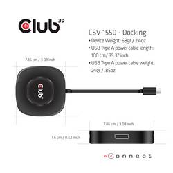 club3D CSV-1550 USB-C® / DisplayPort adaptér černá 0.13 m